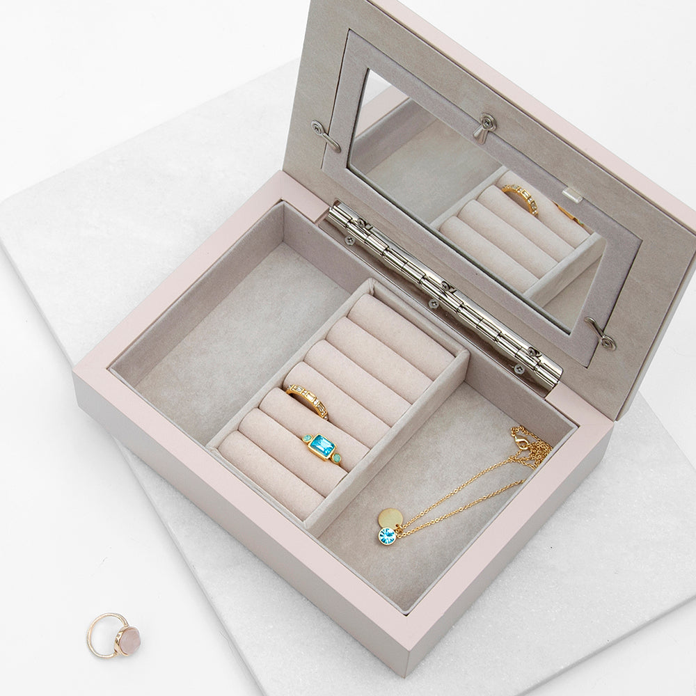 Personalized Blush Pink & Silver Photo Jewellery Box - Lovesakes