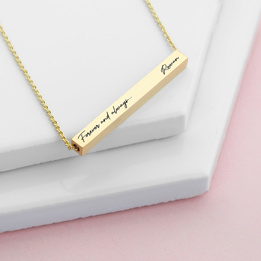 Personalized Forever and Always Horizontal Bar Necklace - Lovesakes