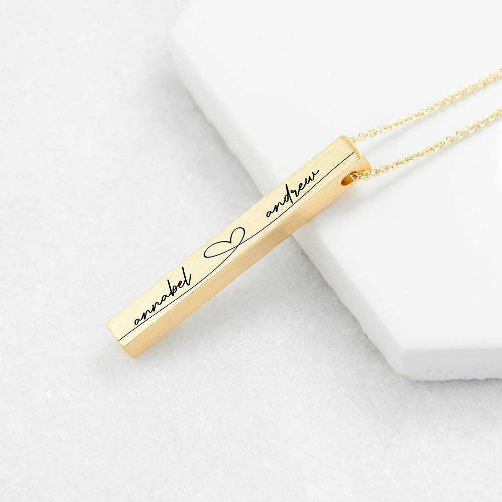 Personalized Forever and Always Vertical Bar Necklace - Lovesakes