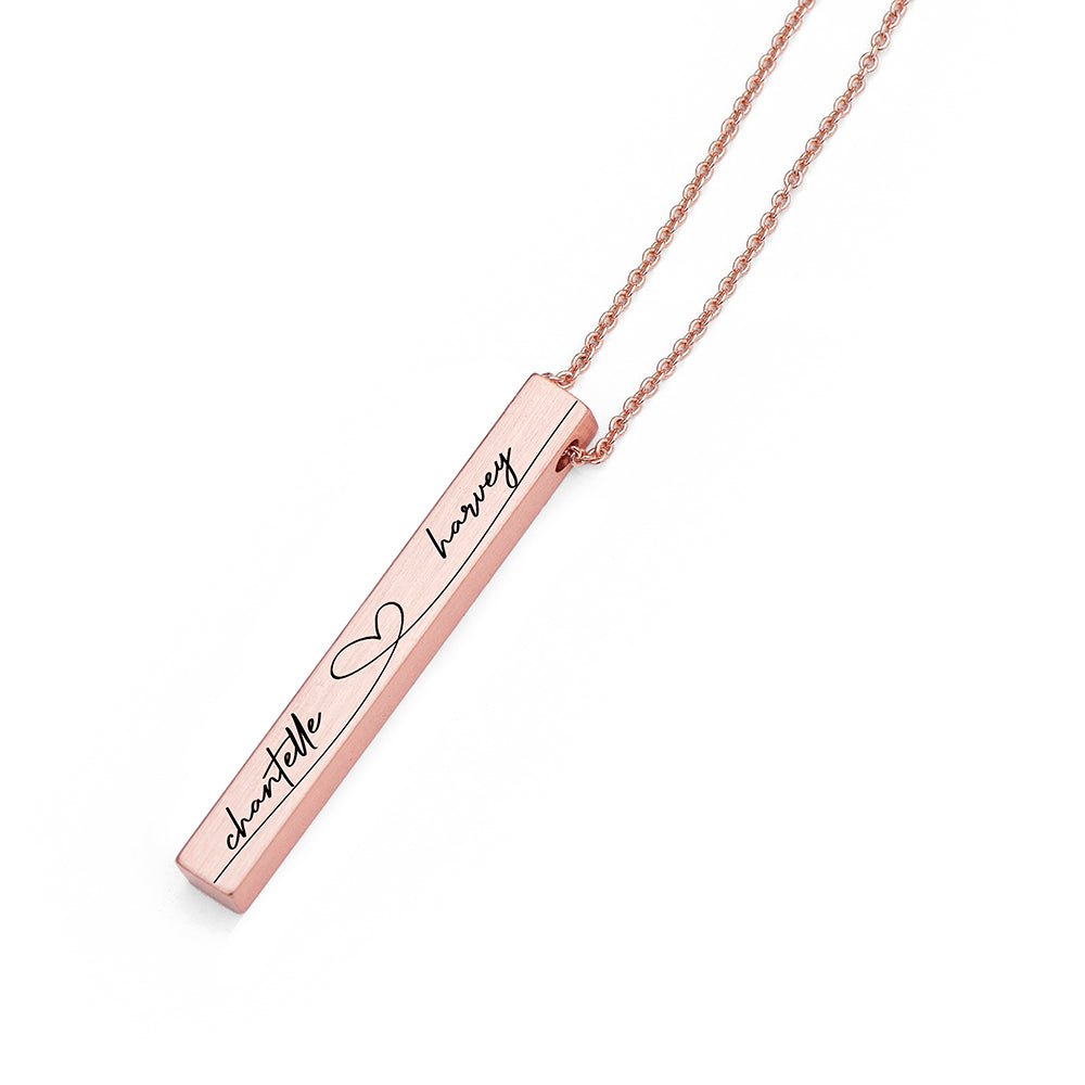 Personalized Forever and Always Vertical Bar Necklace - Lovesakes