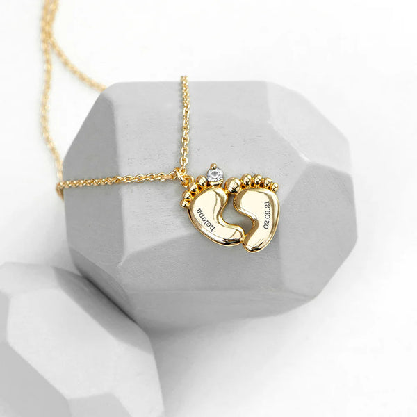 Personalized Baby Feet Necklace