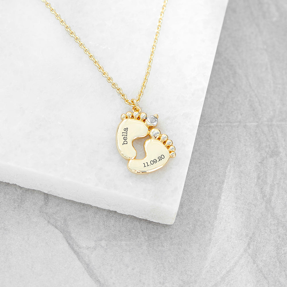 Personalized Baby Feet Necklace - Lovesakes