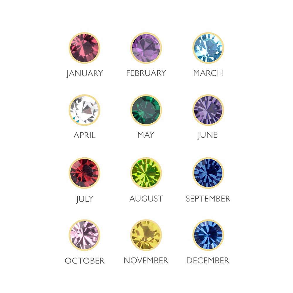 Personalized Gold Star Birthstone Crystal Necklace