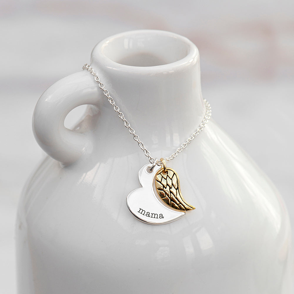 Personalized Heart and Wing Necklace - Lovesakes