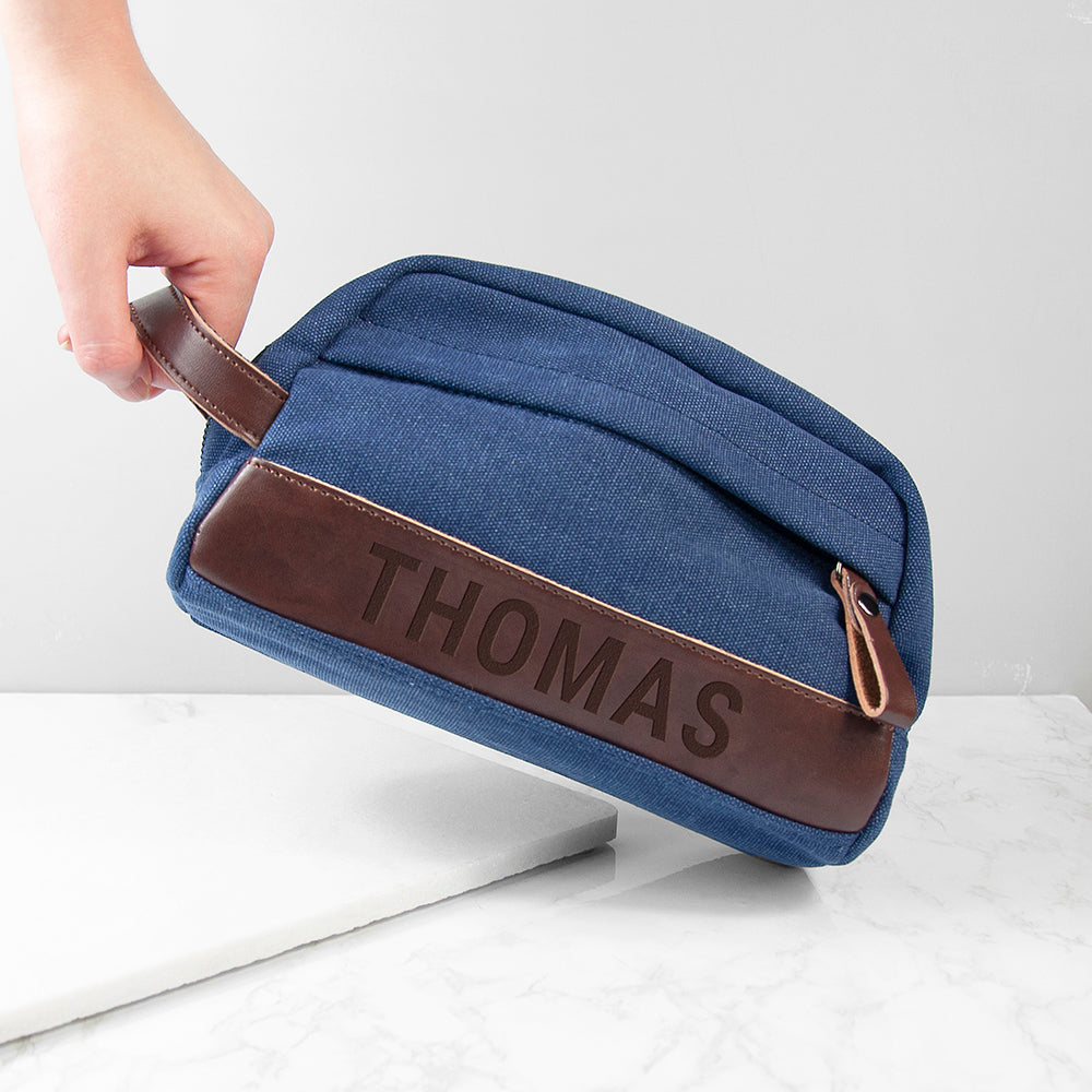 Personalised Weekender Denim Wash Bag - Lovesakes