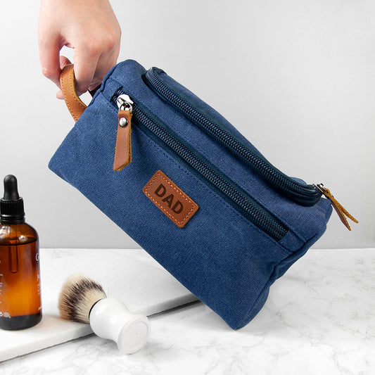 Engraved Jetsetter Denim Wash Bag