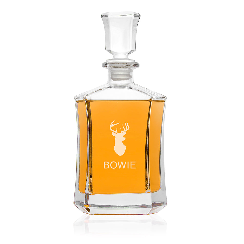 Personalized Hexagonal Luxury Stag Decanter (750ml)