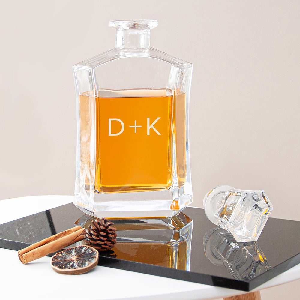 Personalized Hexagonal Luxury Initials Decanter (750ml)