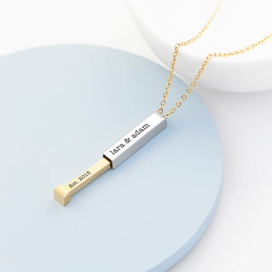 Sliding Secret Message Bar Necklace