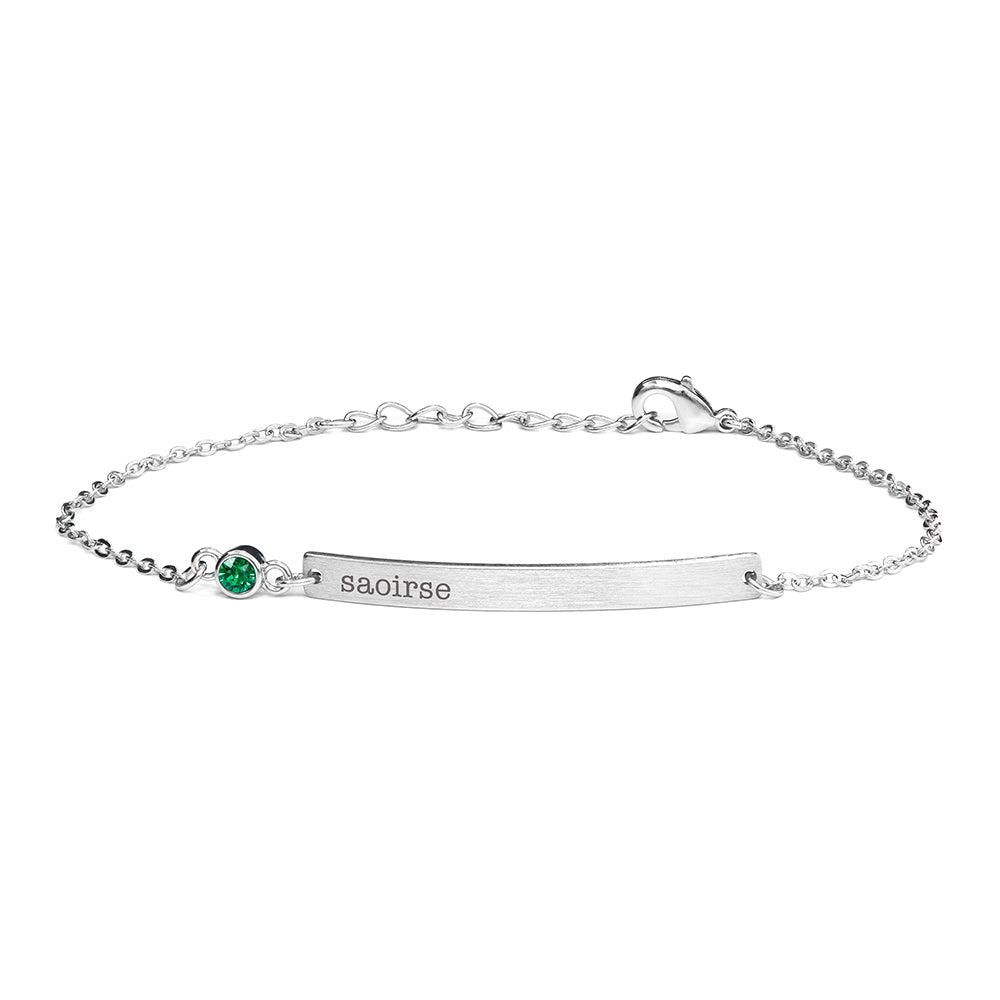 Personalized Silver Birthstone Swarovski Crystal Bracelet - Lovesakes