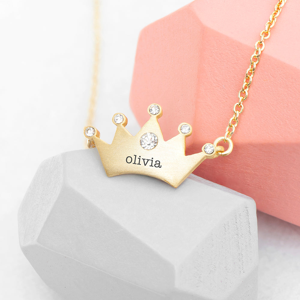 Personalized Princess Crown Necklace - Lovesakes