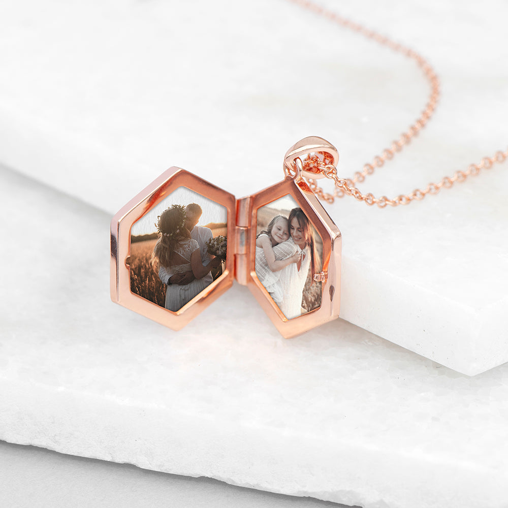 Personalized Hexagonal Photo Locket - Lovesakes