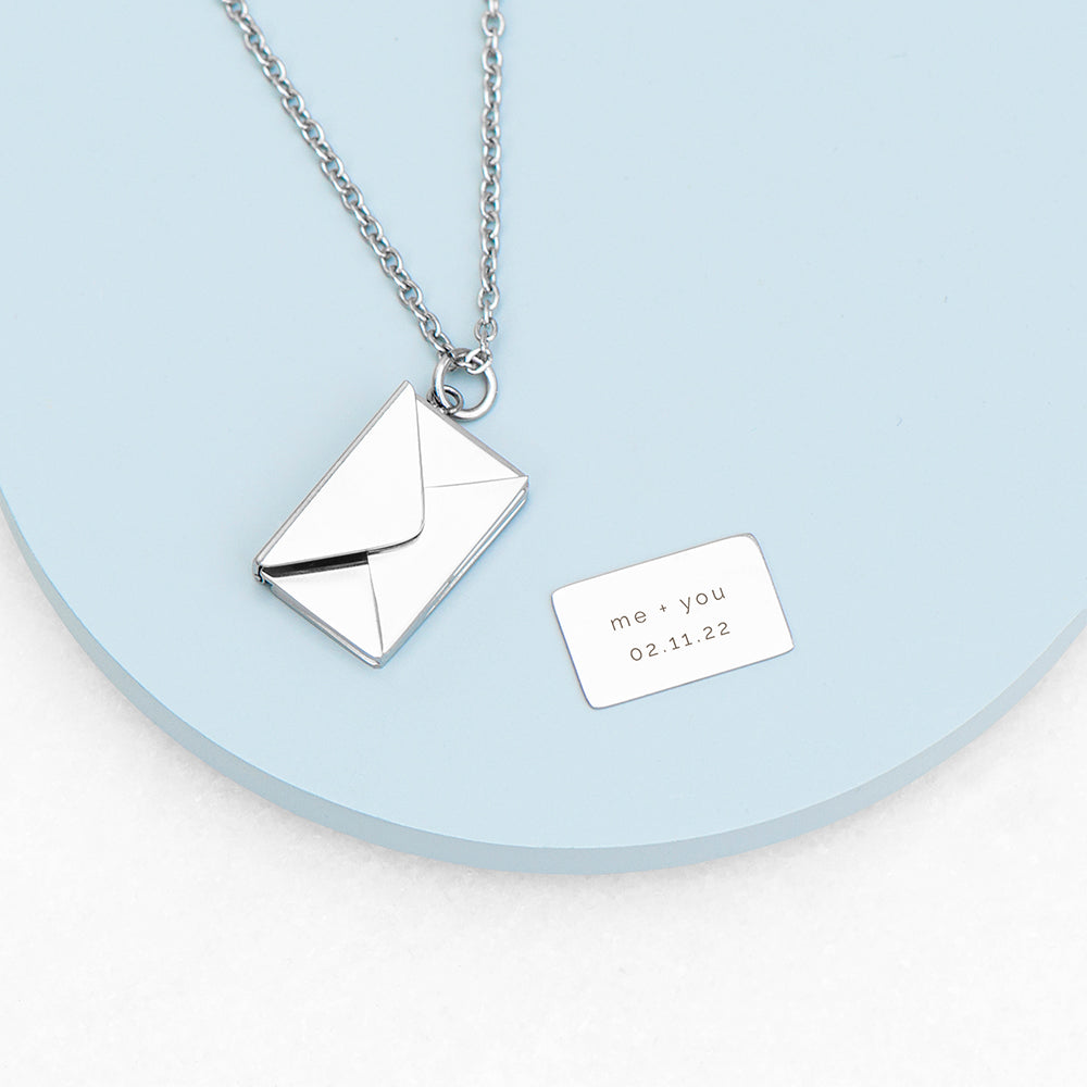 Personalized Secret Message Envelope Necklace - Lovesakes