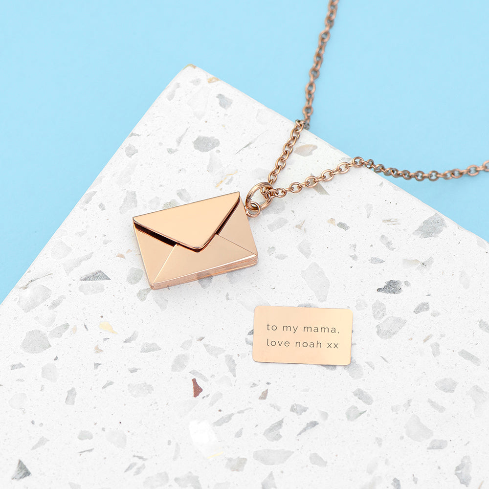 Personalized Secret Message Envelope Necklace - Lovesakes