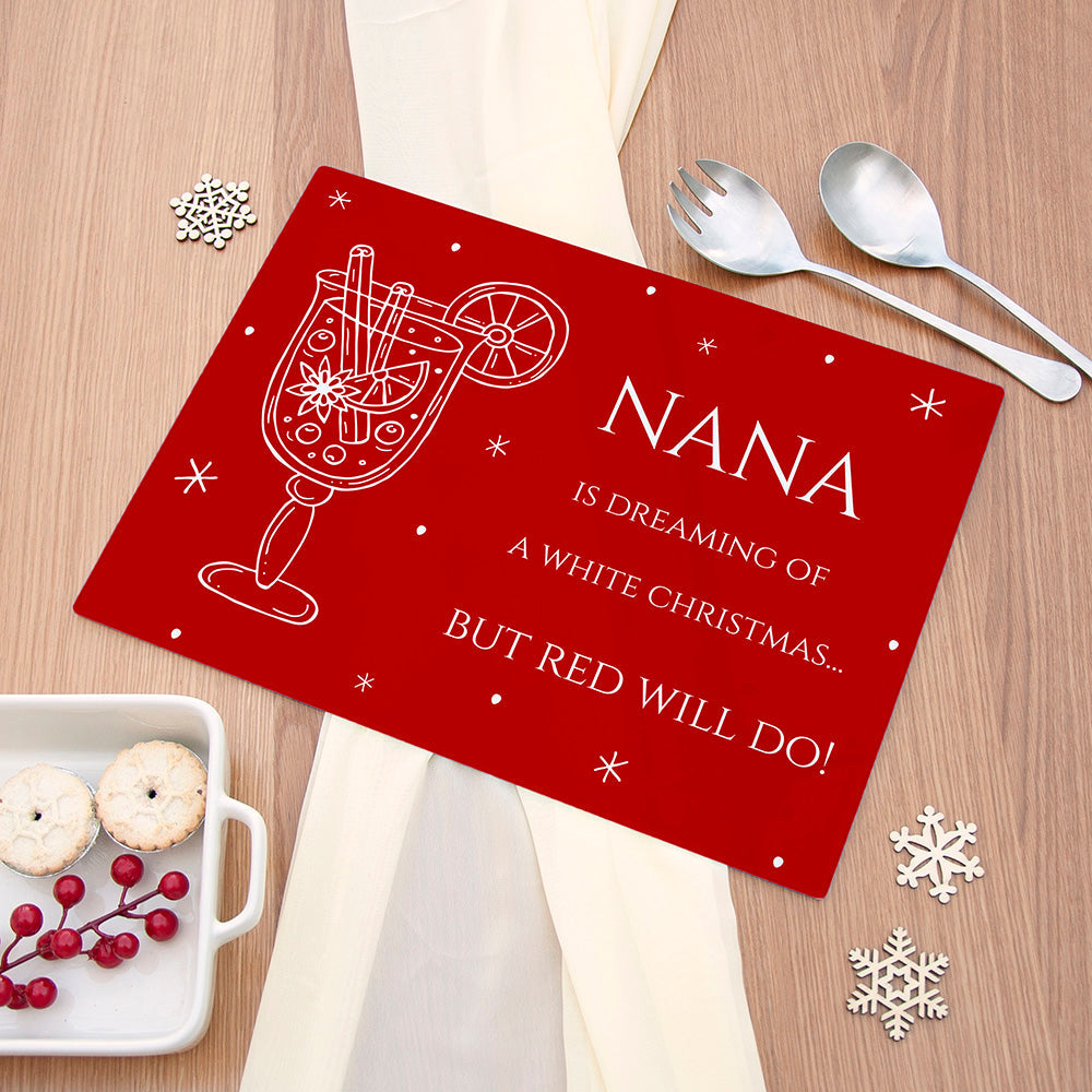 Personalised Christmas Mulled Wine Glass Worktop Saver