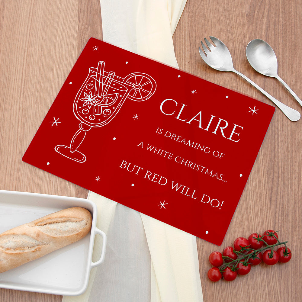 Personalised Christmas Mulled Wine Glass Worktop Saver