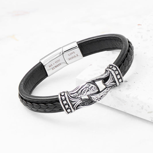 Personalized Buckle Clasp Leather Bracelet
