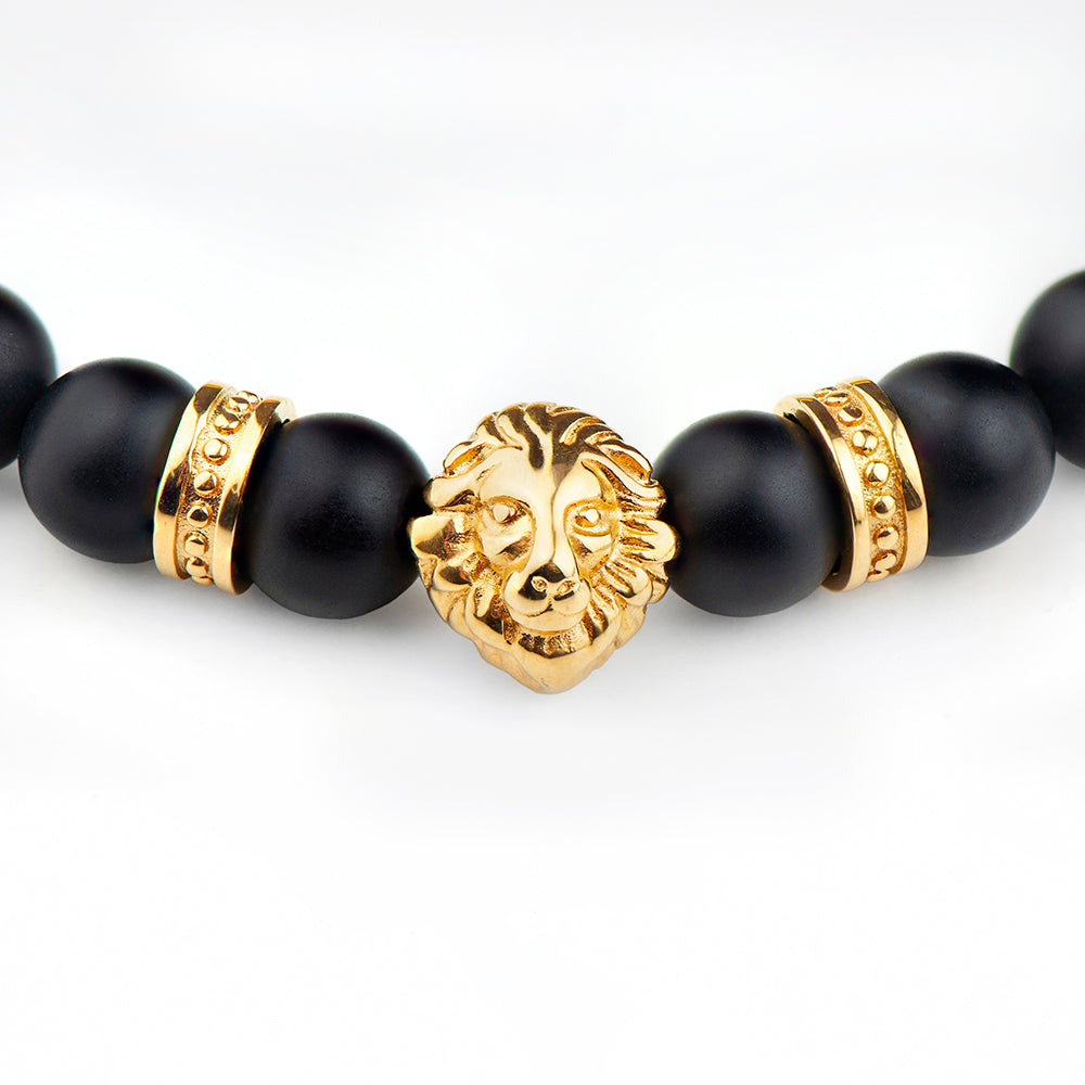 Personalized Men's Golden Lion Bracelet - Lovesakes