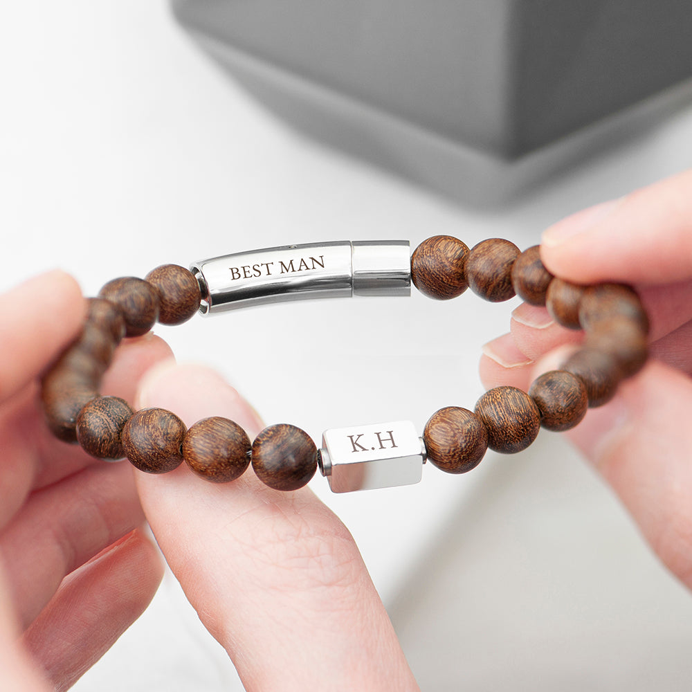 Personalized Men's Wooden Bracelet - Lovesakes