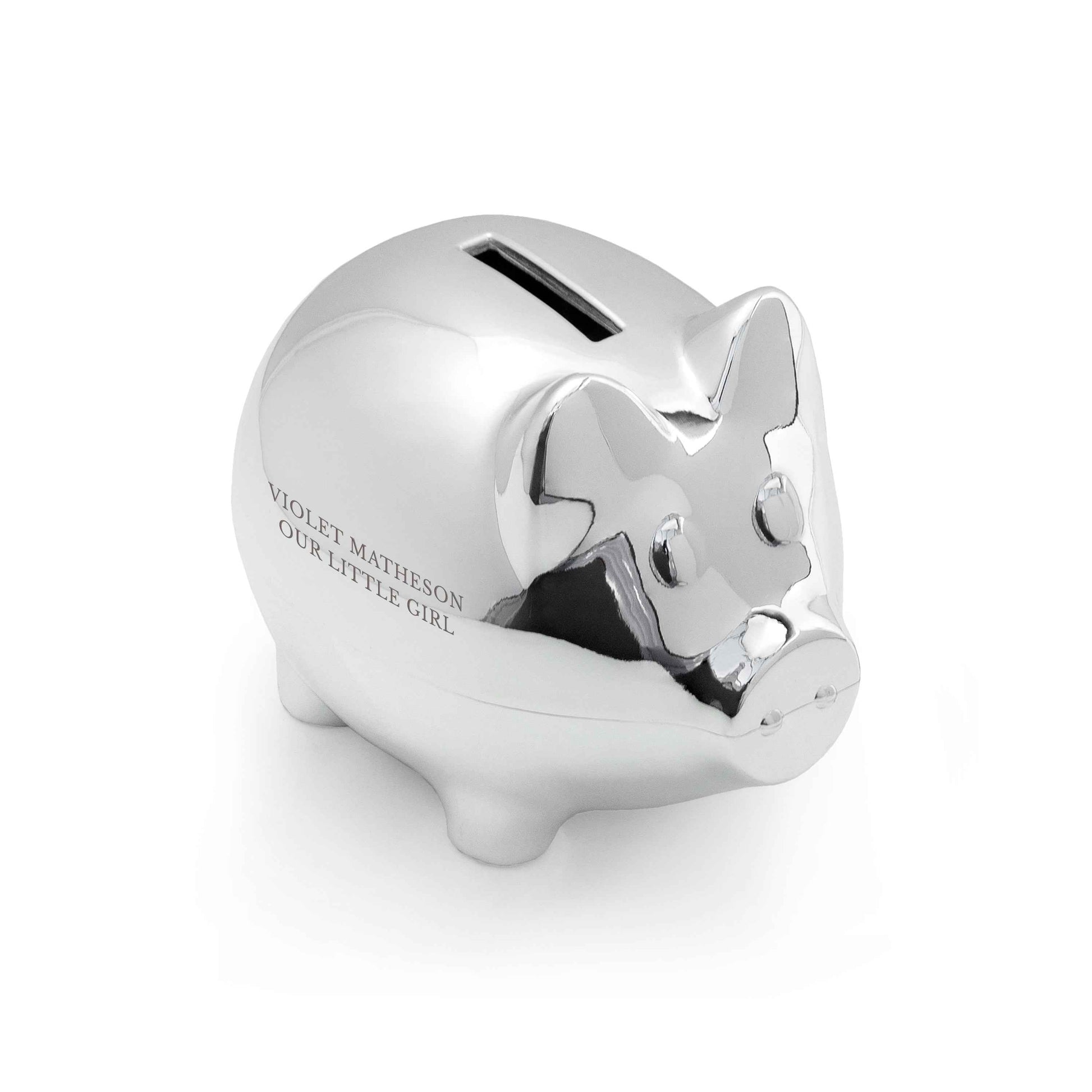 Silver Personalized Piggy Bank - Lovesakes