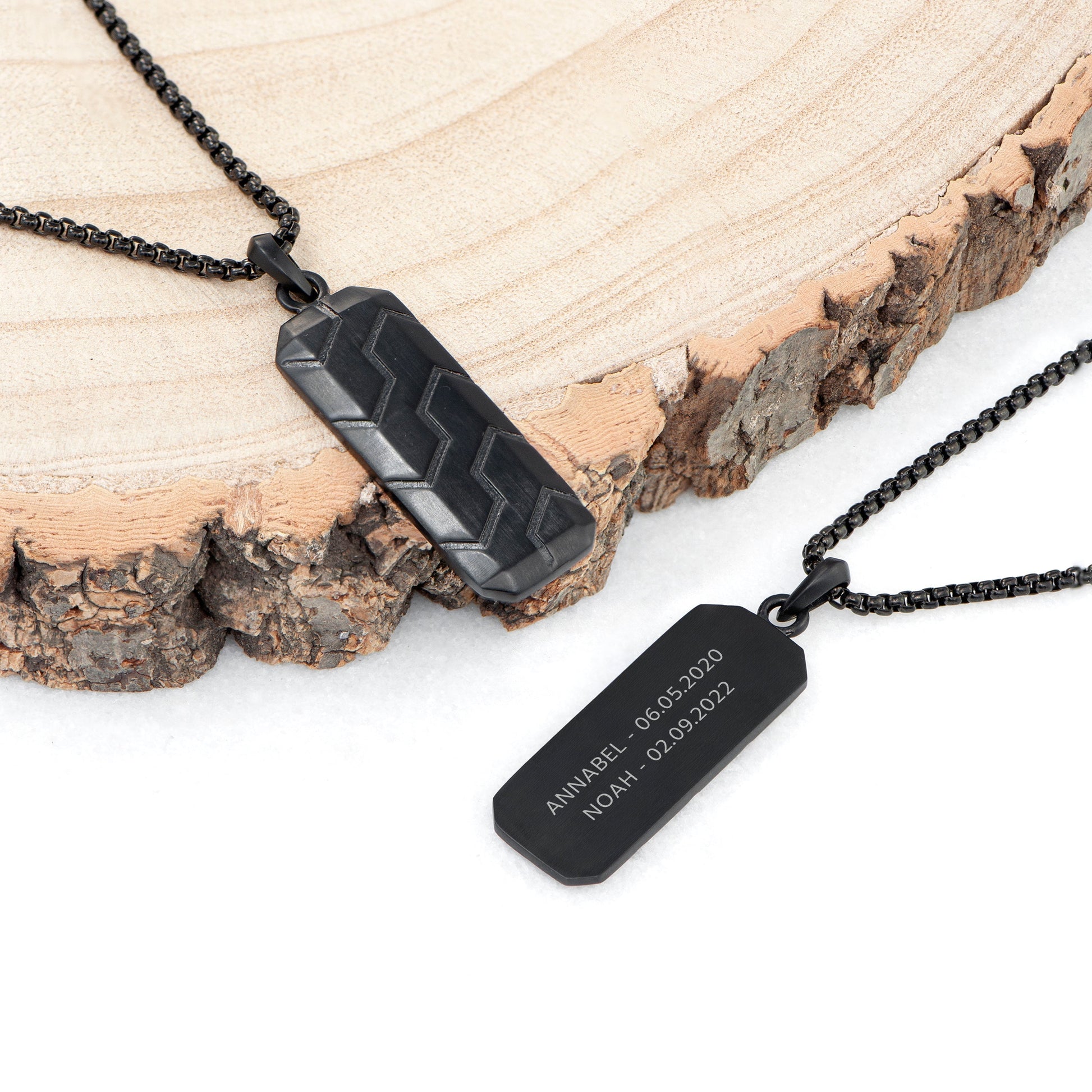 Personalized Men's Tyretread Stone Necklace - Lovesakes