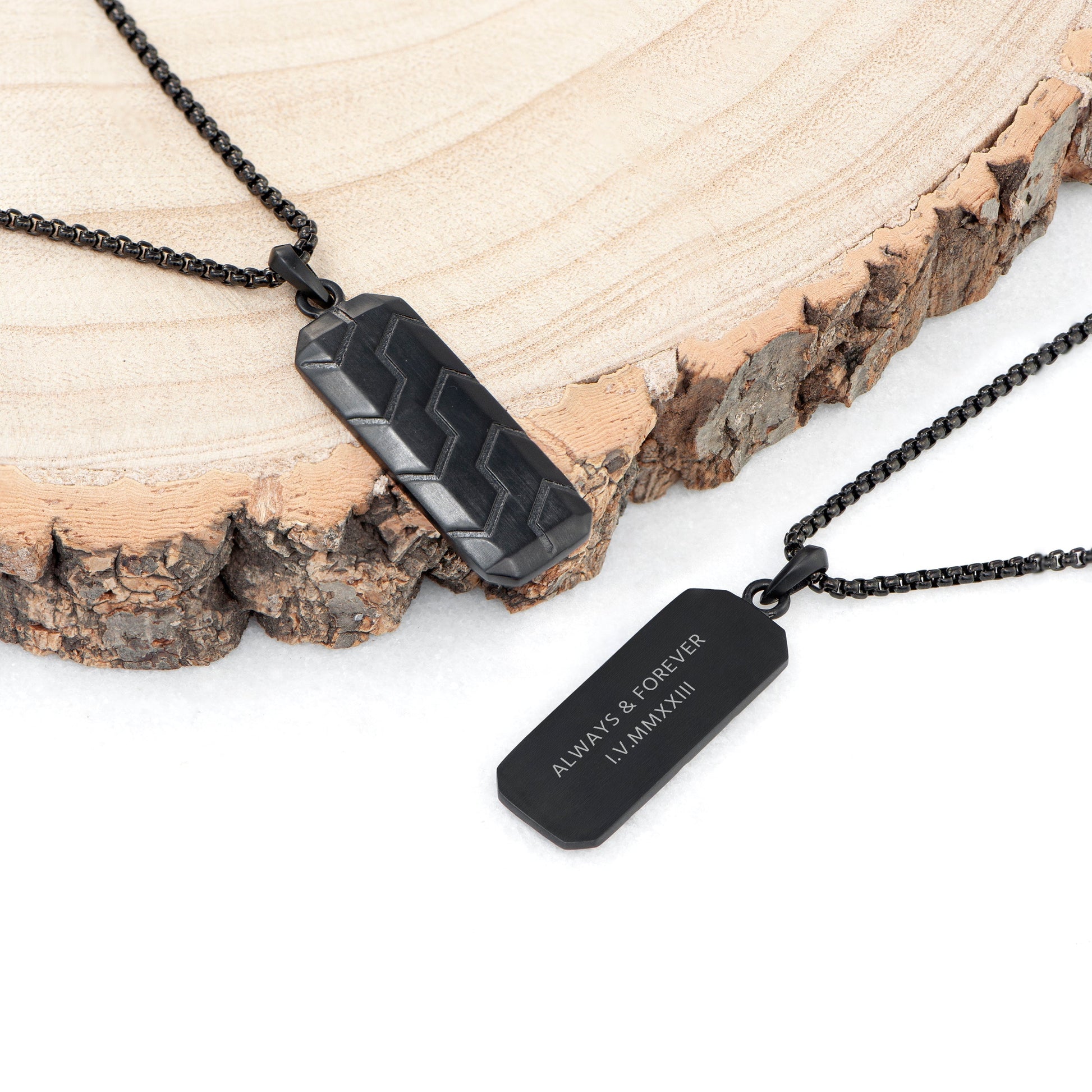 Personalized Men's Tyretread Stone Necklace - Lovesakes