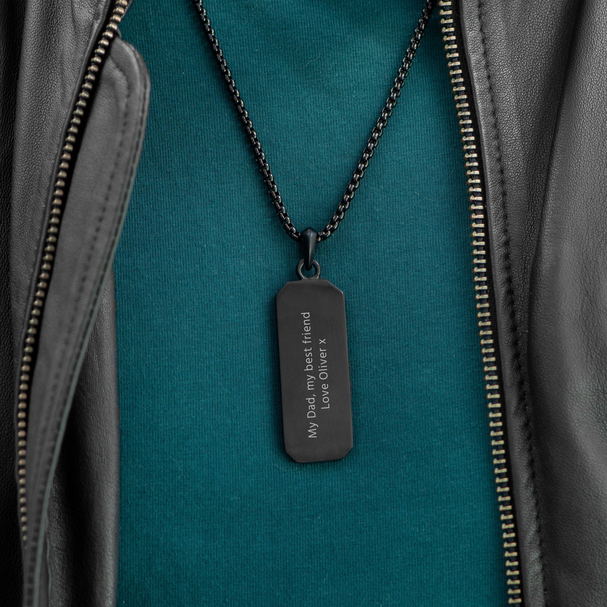 Personalized Men's Tyretread Stone Necklace - Lovesakes