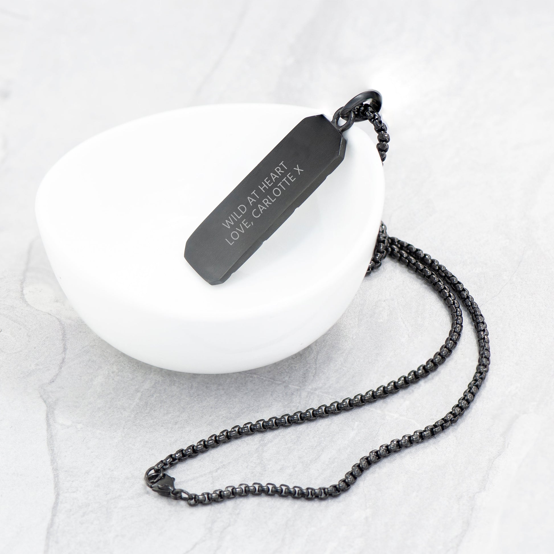 Personalized Men's Tyretread Stone Necklace - Lovesakes