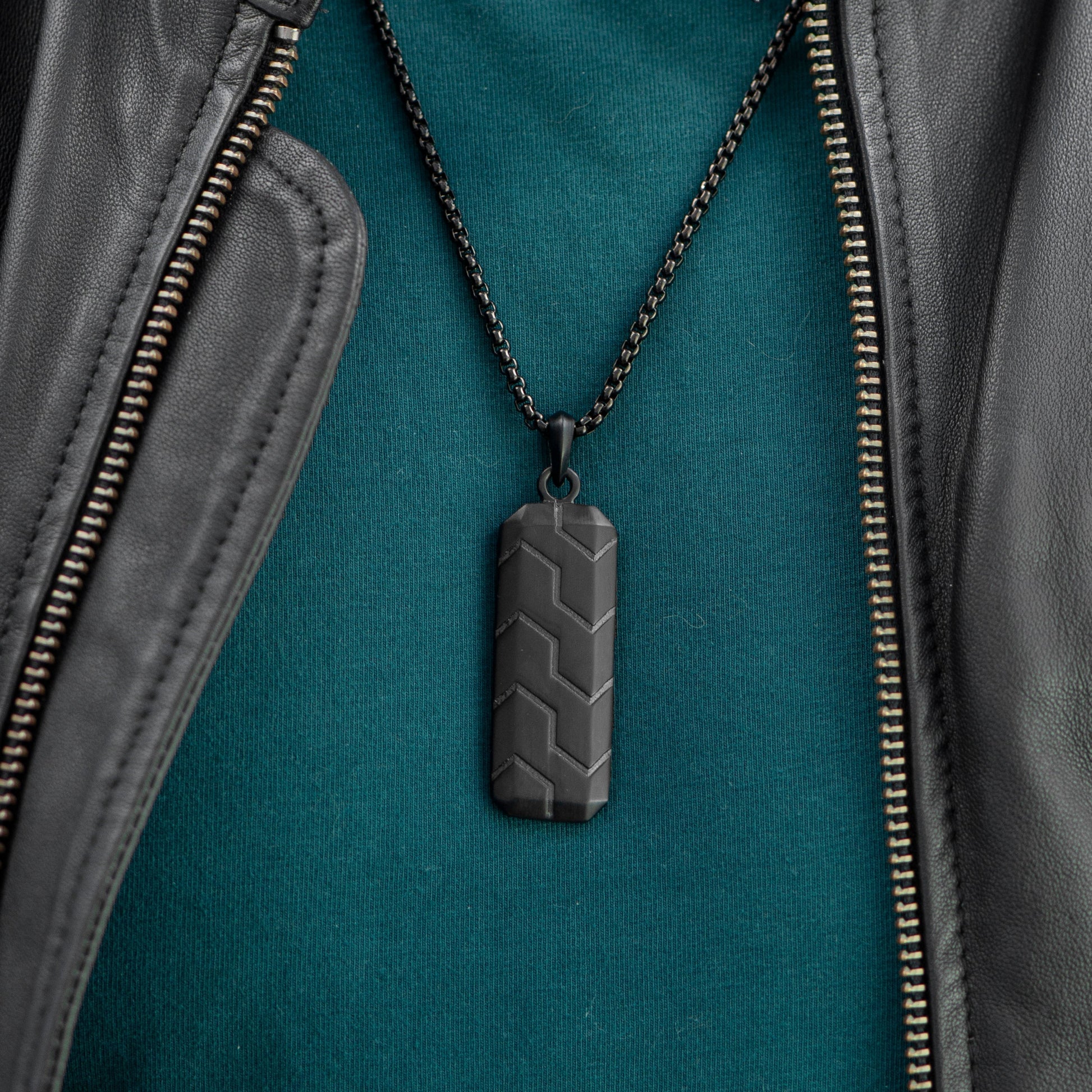 Personalized Men's Tyretread Stone Necklace - Lovesakes