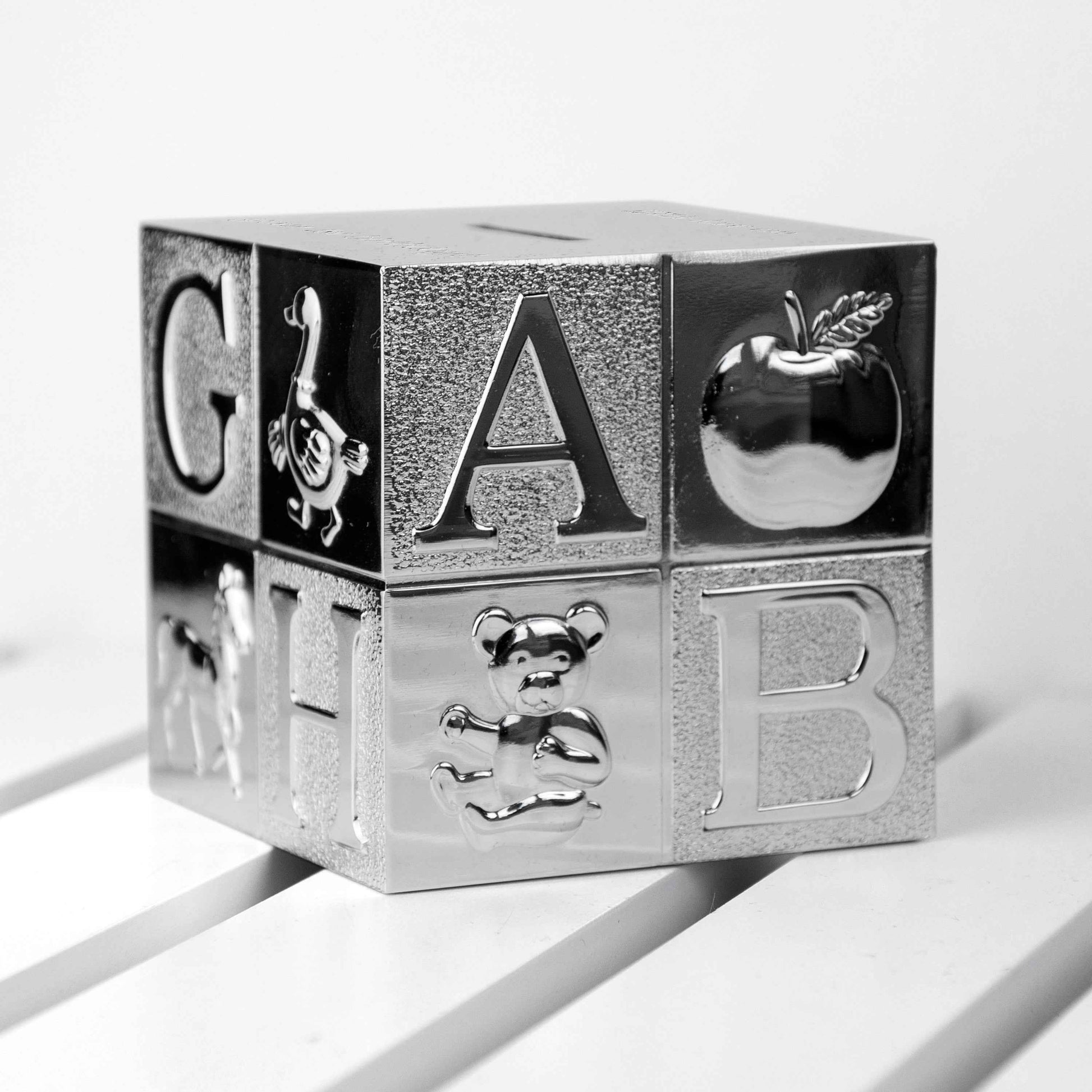 Engraved Silver Plated ABC Money Box