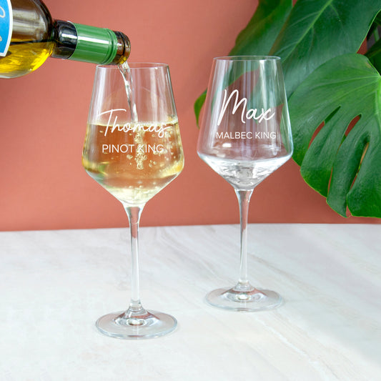 Personalised King Wine Glass
