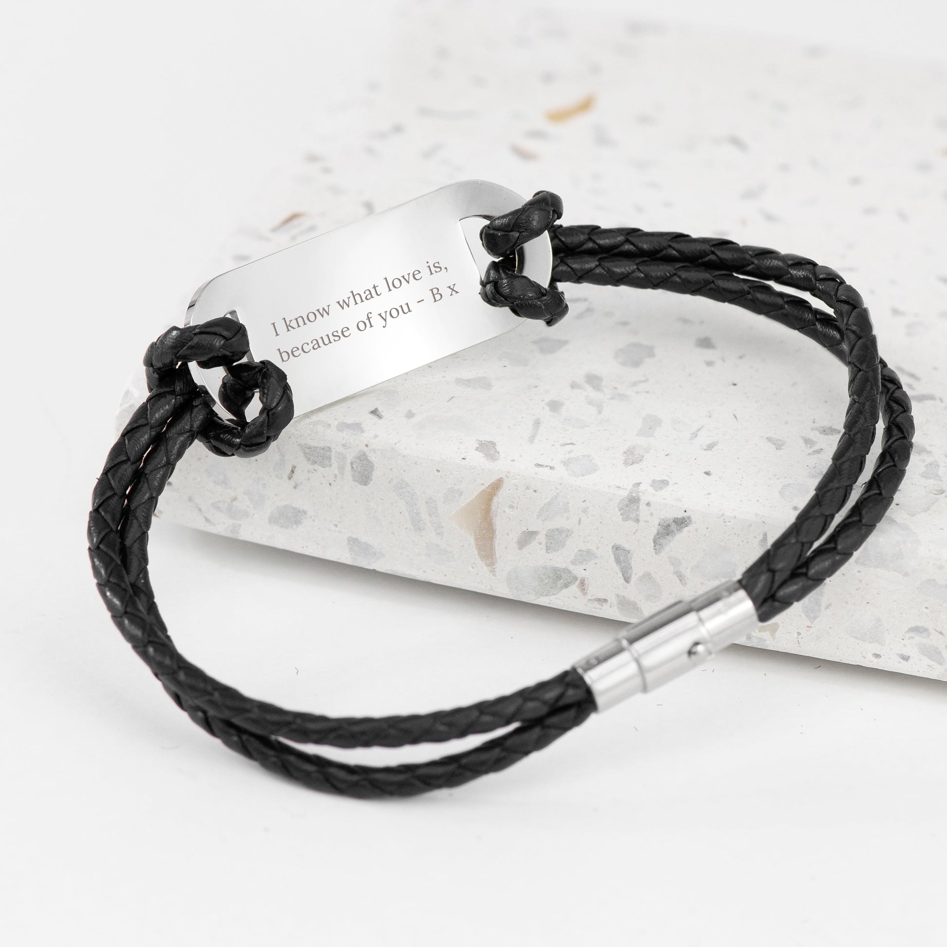 Personalized Men's Anchor Statement Leather Bracelet - Lovesakes