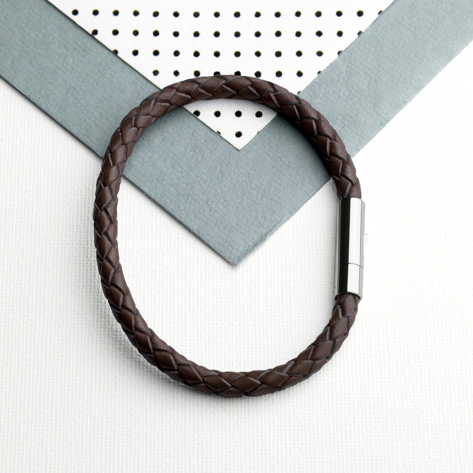 Personalized Men's Anchor Capsule Leather Bracelet - Lovesakes