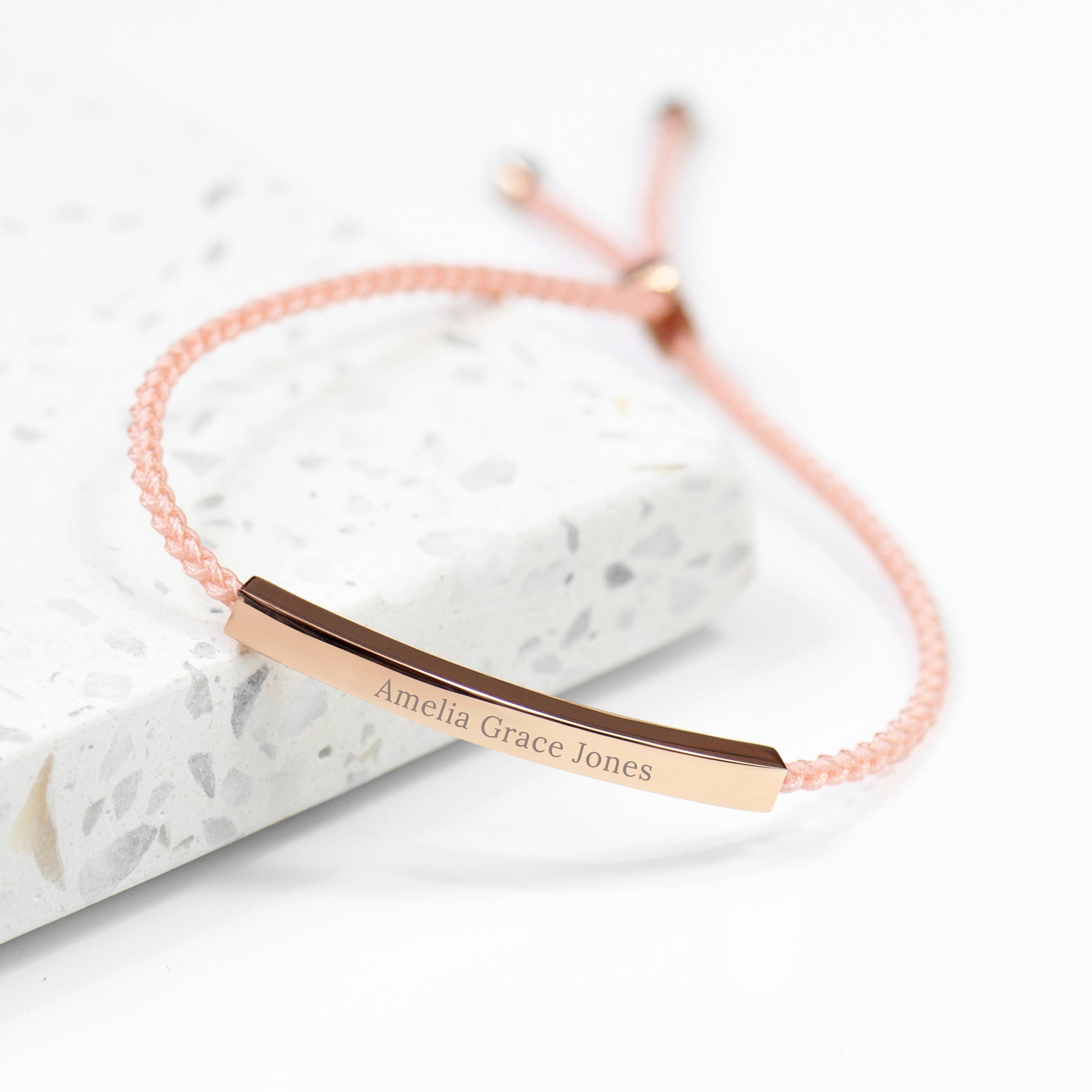 Personalized Rose Gold Identity Rope Bracelet - Lovesakes