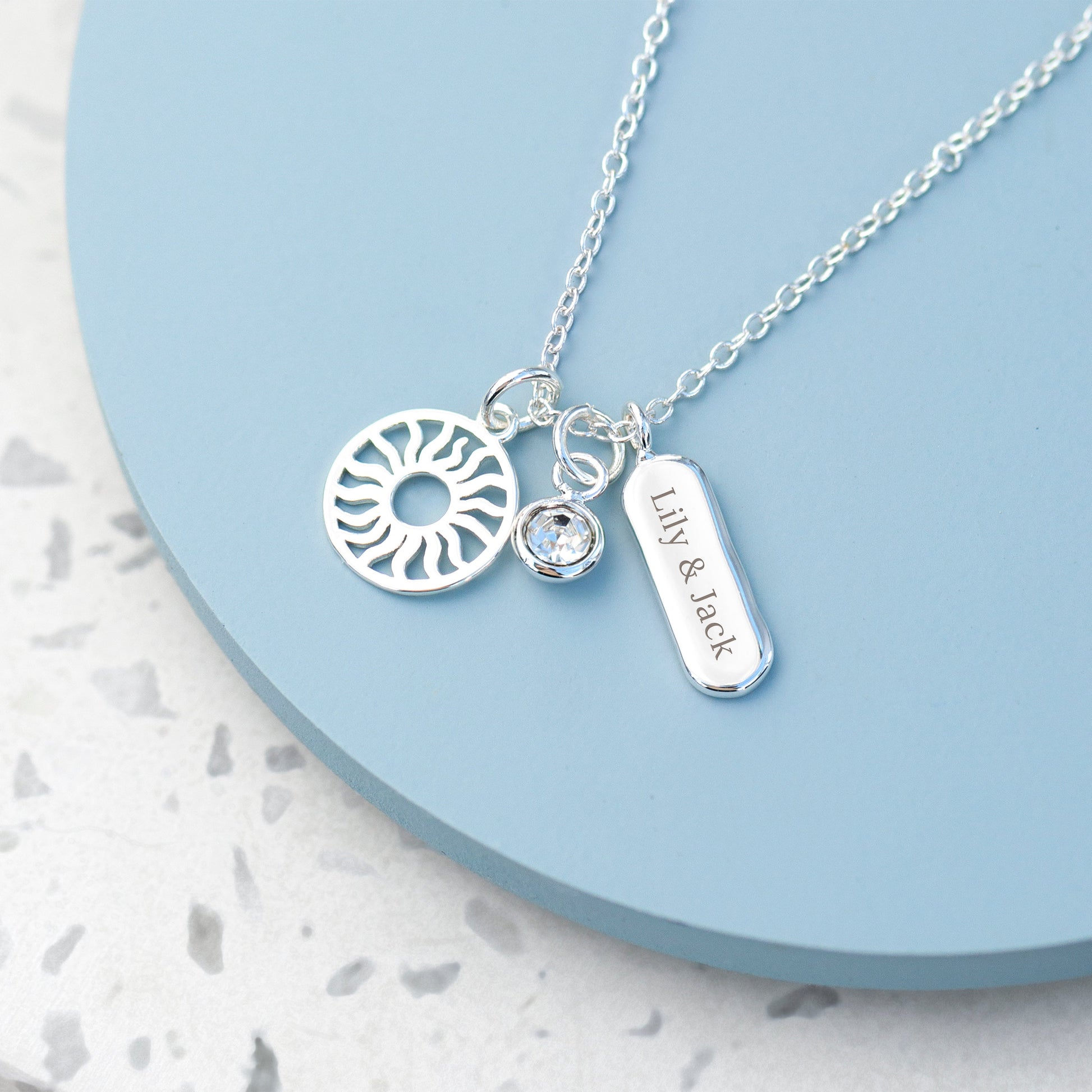 Personalized Eternal Sun Charms Necklace - Lovesakes