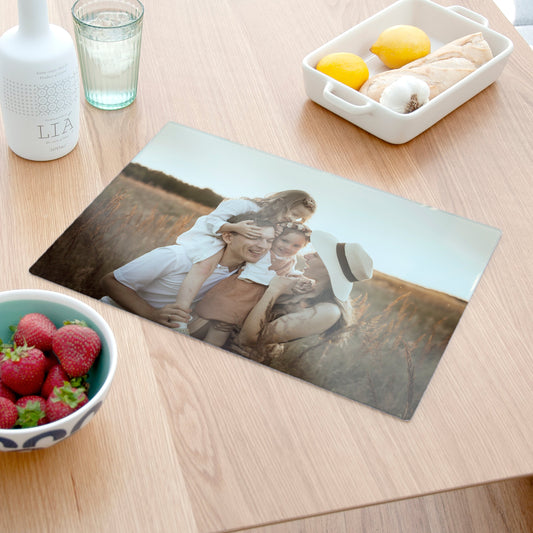 Personalised Family Photo Glass Chopping Board