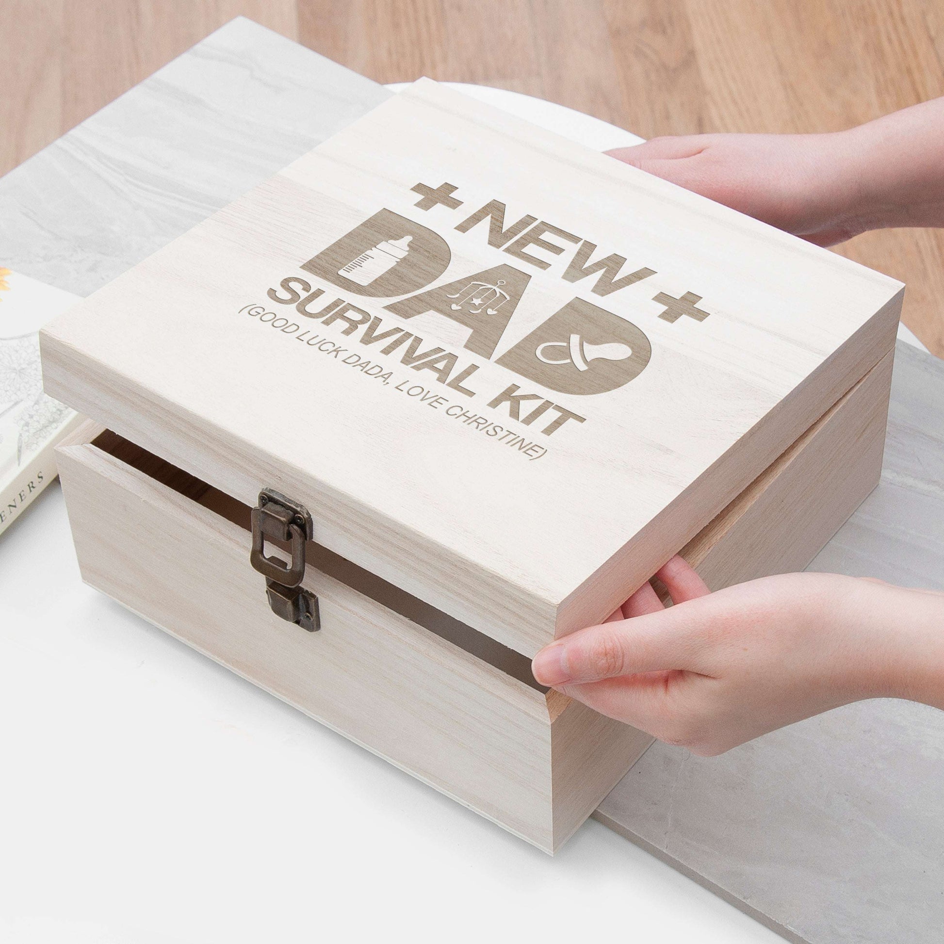 Personalized New Dad Survival Kit Box