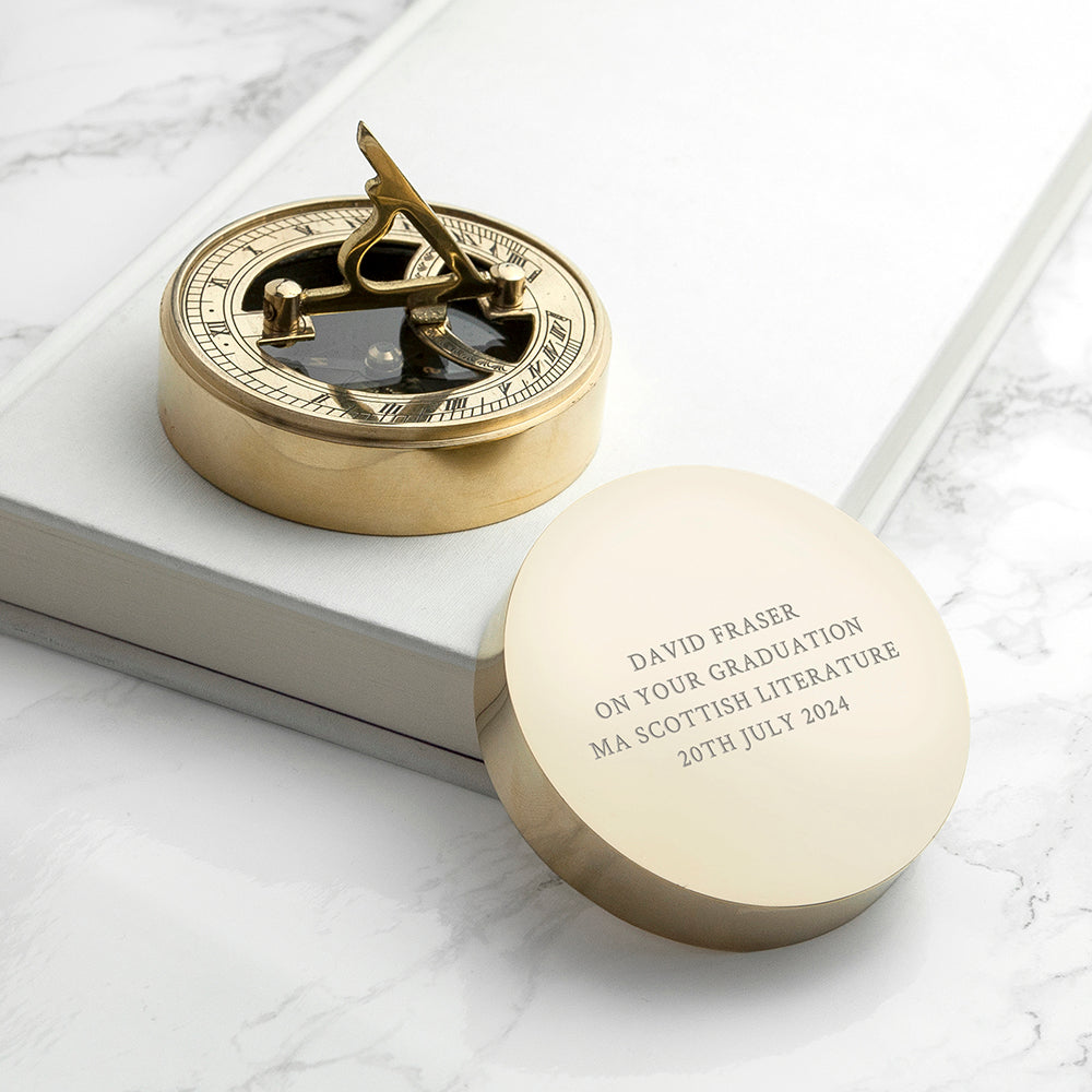 Personalised Graduation Brass Sundial Compass - Lovesakes