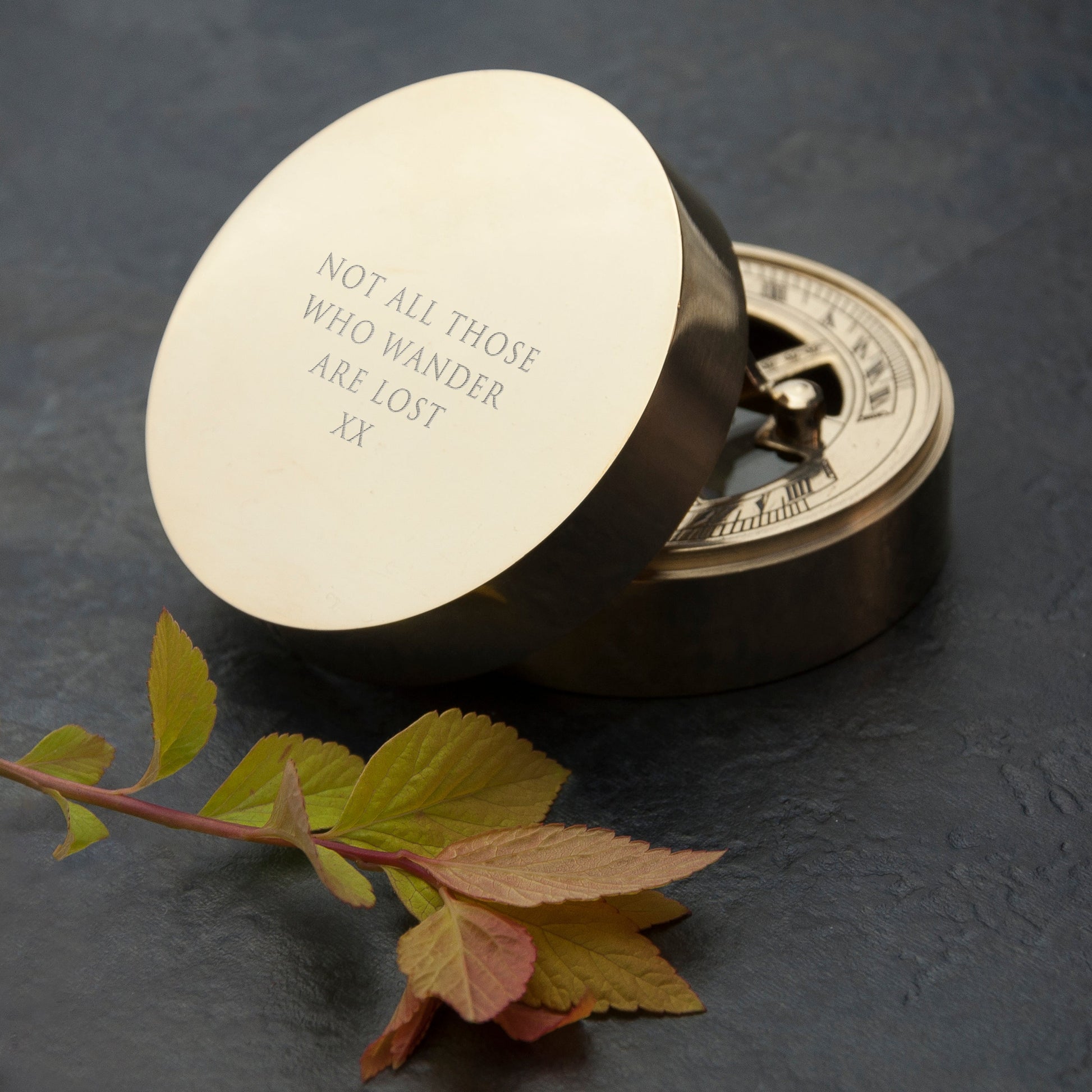 Personalized Adventurer's Brass Sundial and Compass - Lovesakes