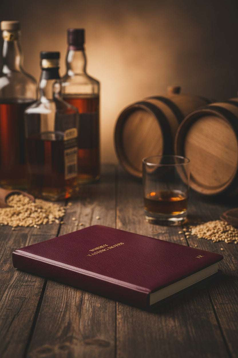 Personalized Whiskey Tasting Journal | Custom Distiller’s Log Book-Red-Leather