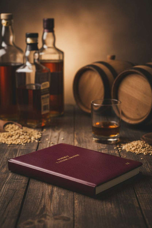 Personalized Whiskey Tasting Journal | Custom Distiller’s Log Book-Red-Leather