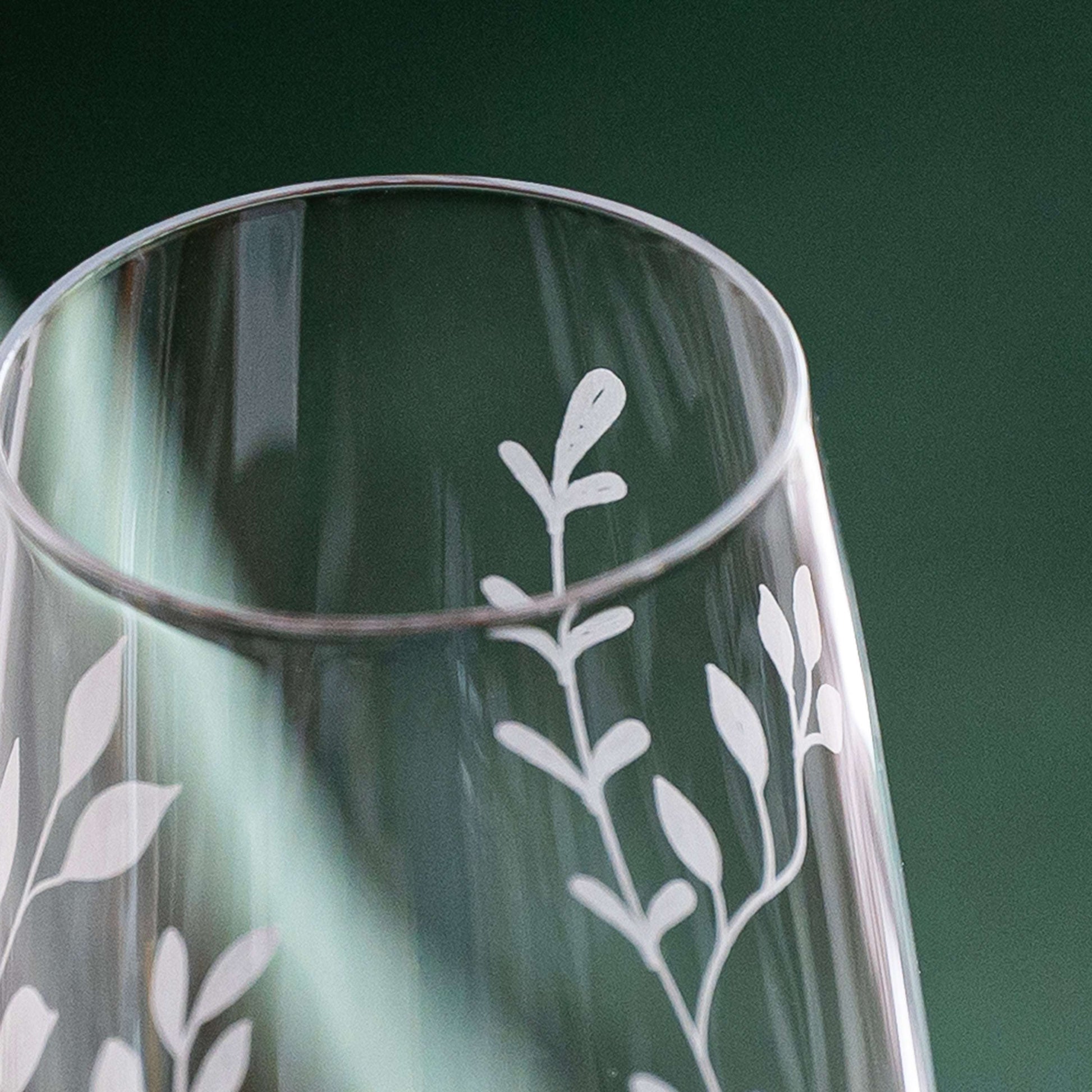Personalized Floral Crystal Champagne Flutes (Set of 2)