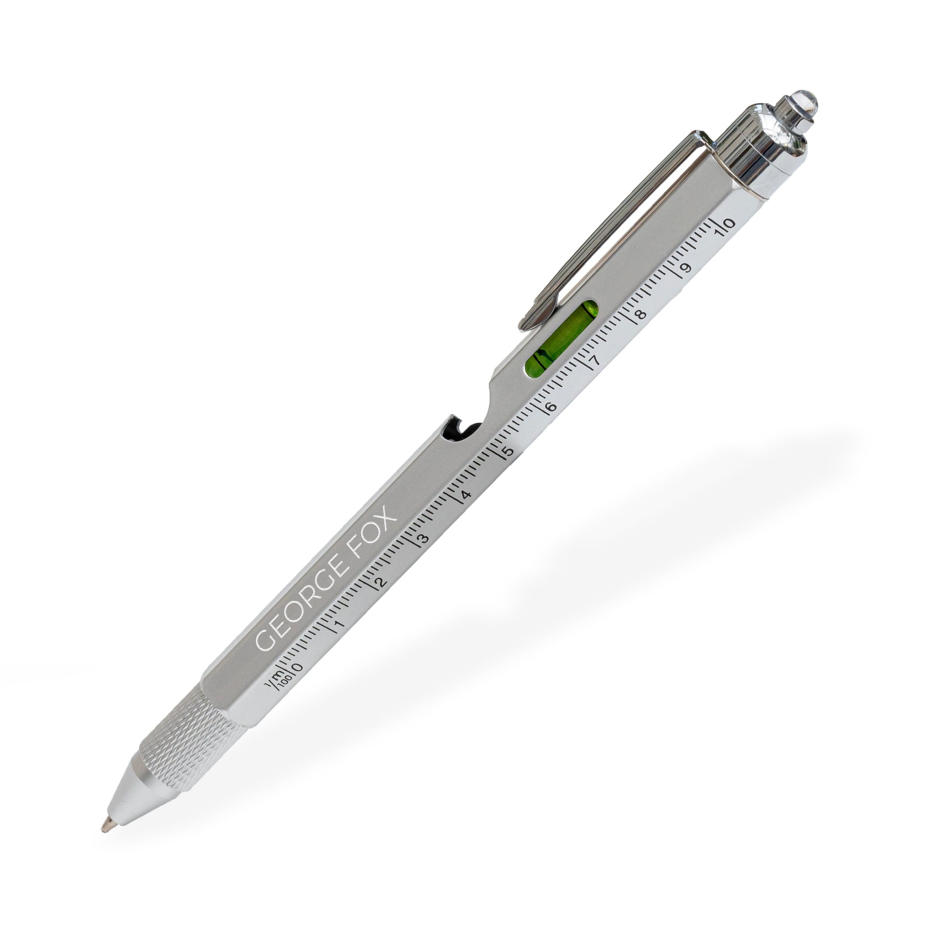 Custom Engraved Spirit Level Multitool Pen with LED Torch