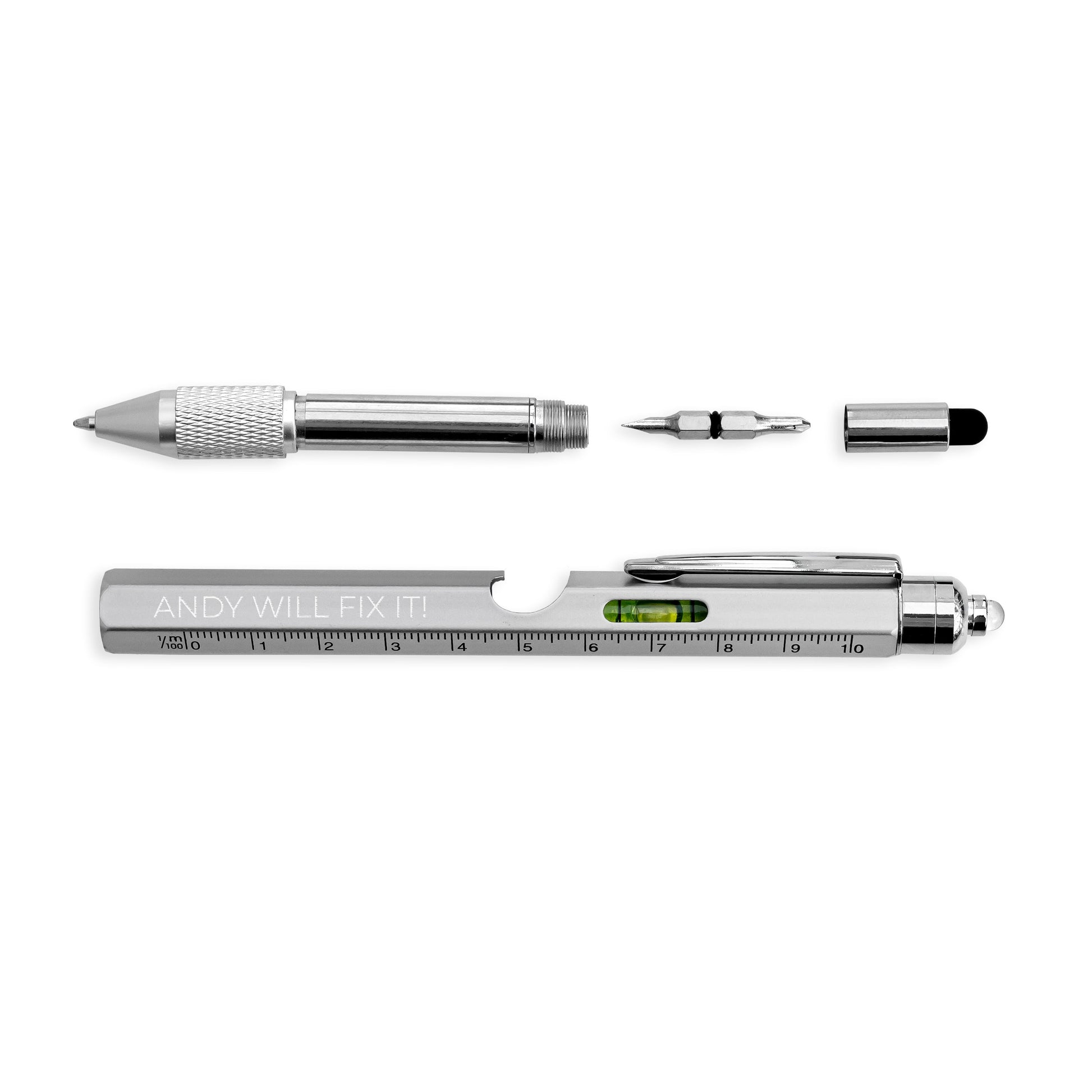 Custom Engraved Spirit Level Multitool Pen with LED Torch