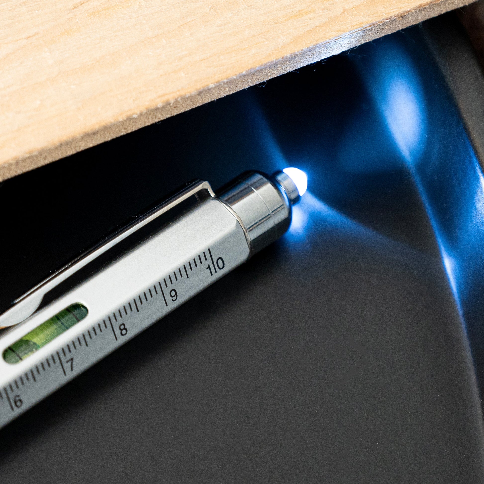Custom Engraved Spirit Level Multitool Pen with LED Torch