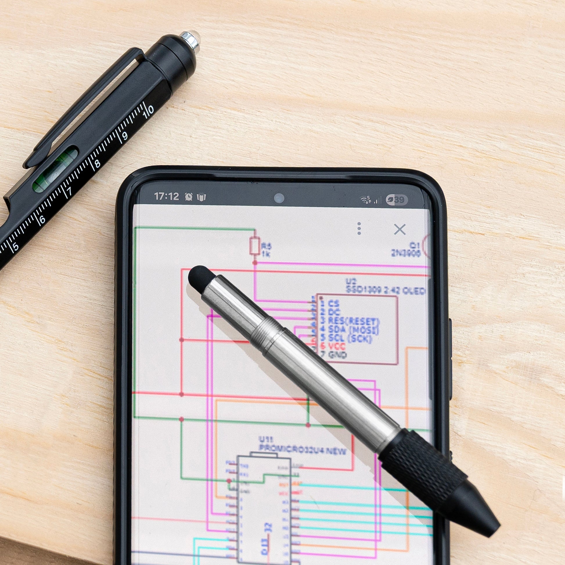Custom Engraved Spirit Level Multitool Pen with LED Torch