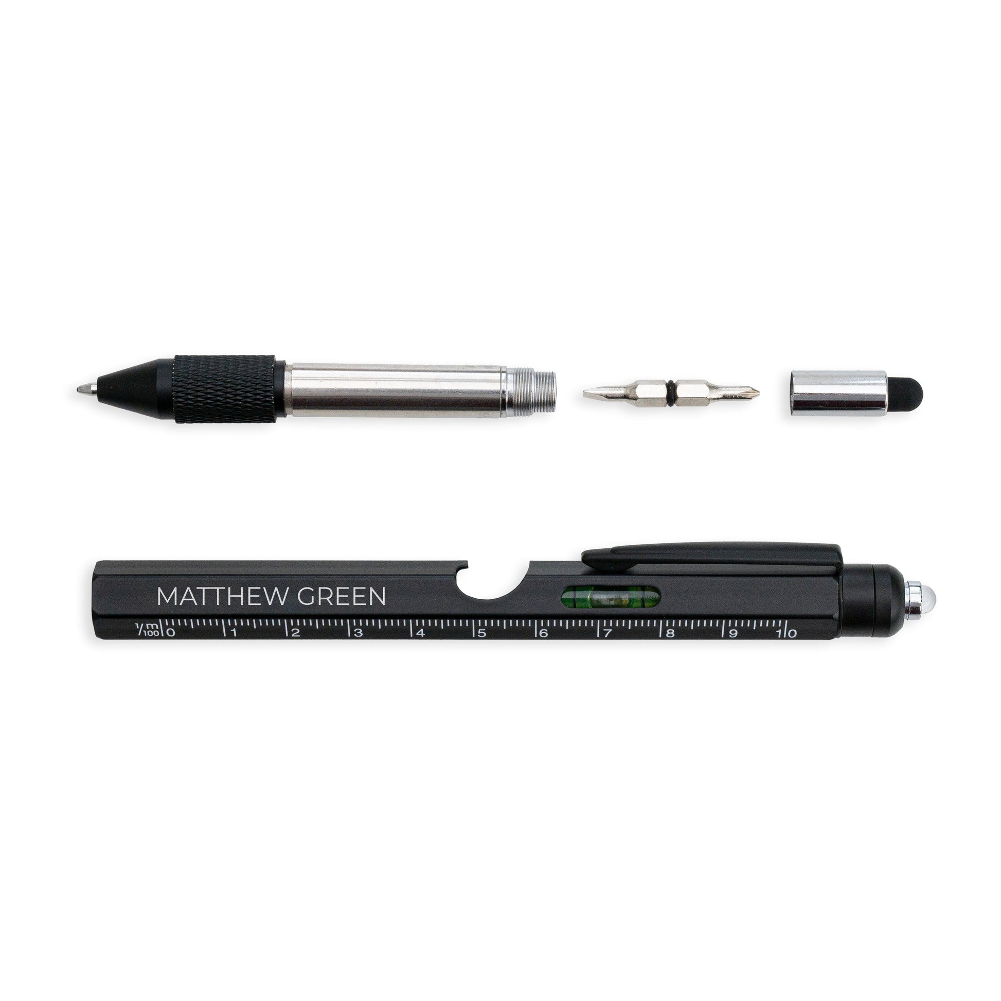 Custom Engraved Spirit Level Multitool Pen with LED Torch