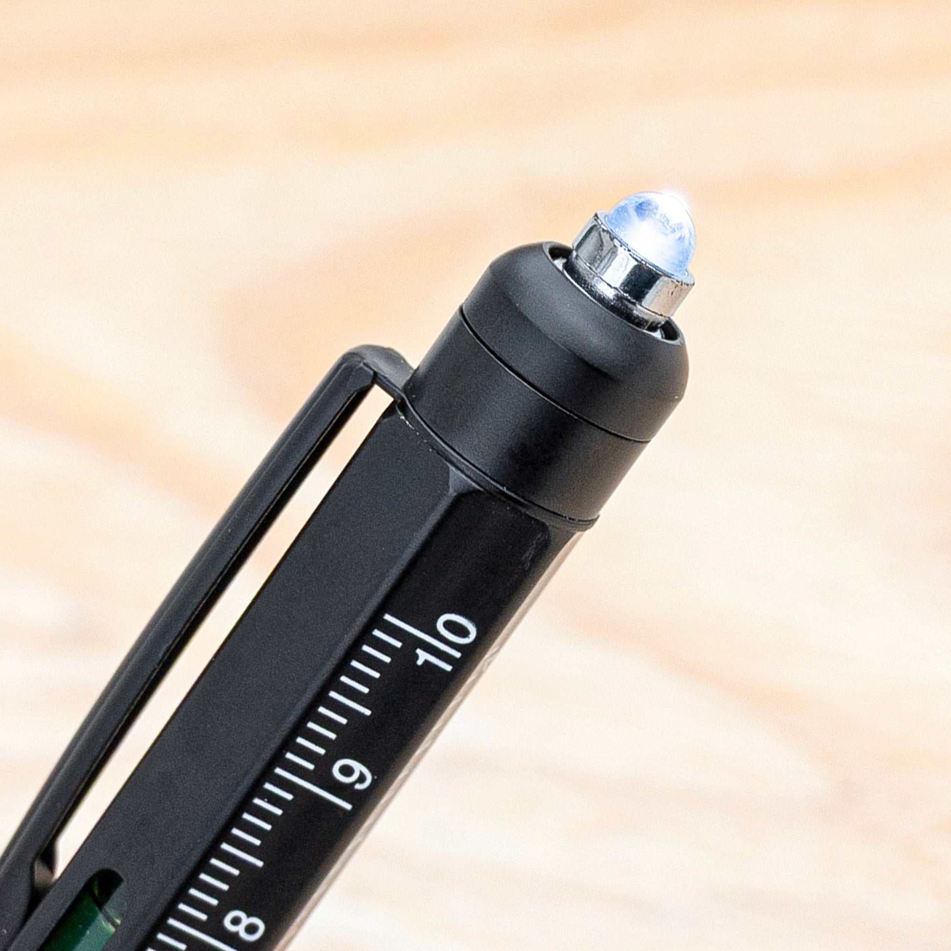 Custom Spirit Level Multitool Pen with LED Torch