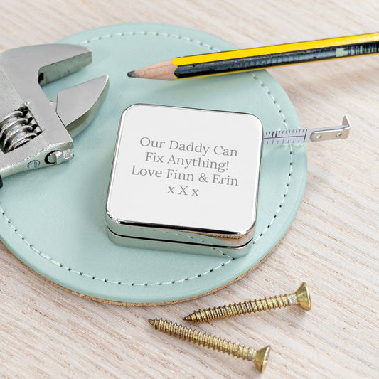 Personalized square tape with engraved message 