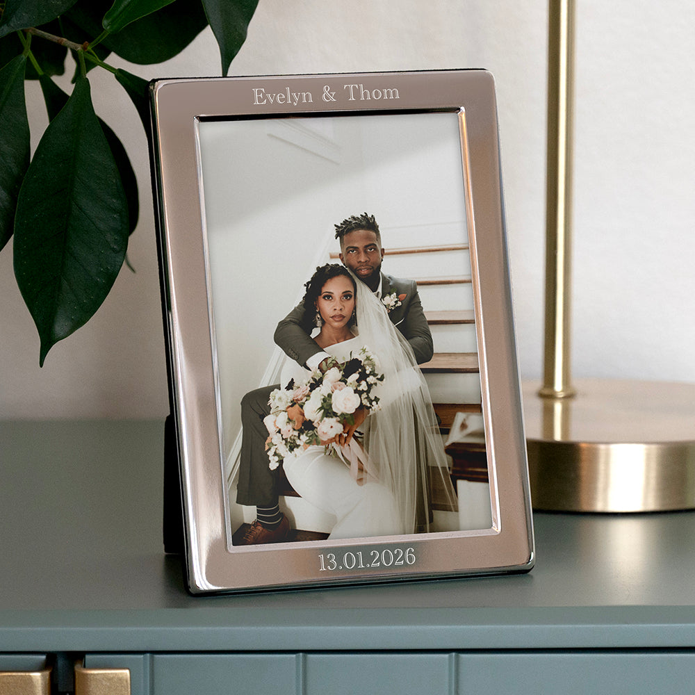 Personalized Silver-Plated Picture Frame | Engraved Custom Photo Frame